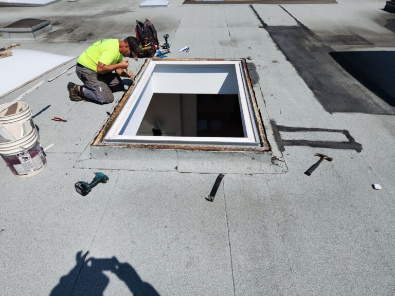 Flat Roof Skylights Replacement, captured on Jul 26, 2024 with CompanyCam.